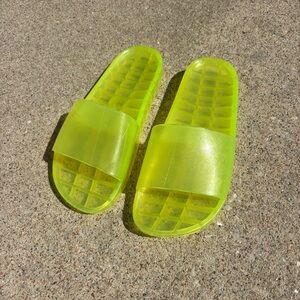 Forever 21 Bright Yellow Slide Sandals